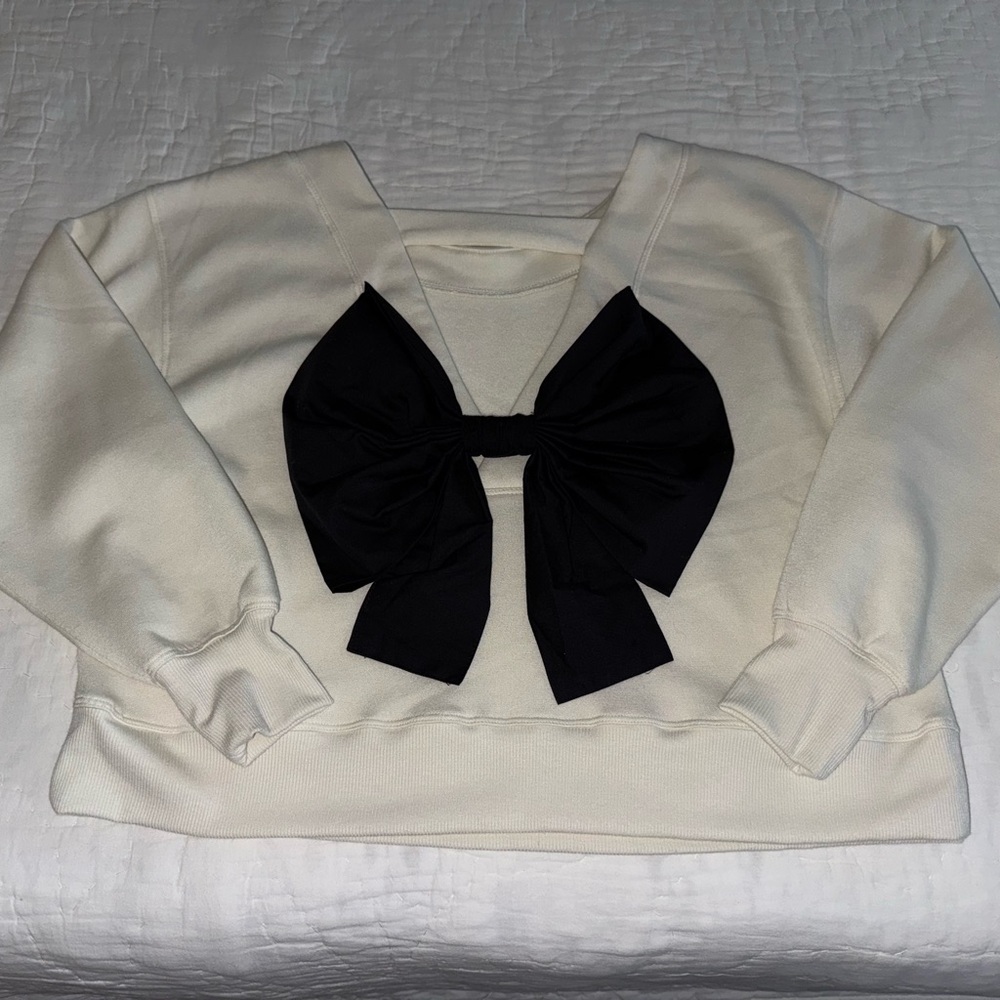 Anthropologie Maeve Back Bow Sweatshirt